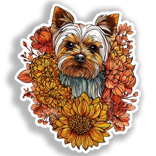 Yorkshire Terrier Dog Vinyl Decal Sticker for Car, Laptop, Tumbler and more # A017089-4" x 4"