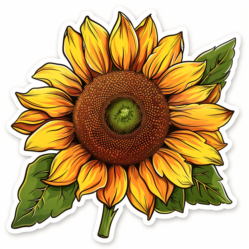 Sunflower flower majestic Expressive surreal Vinyl Decal Sticker for Car, Laptop, Tumbler and more # F023038