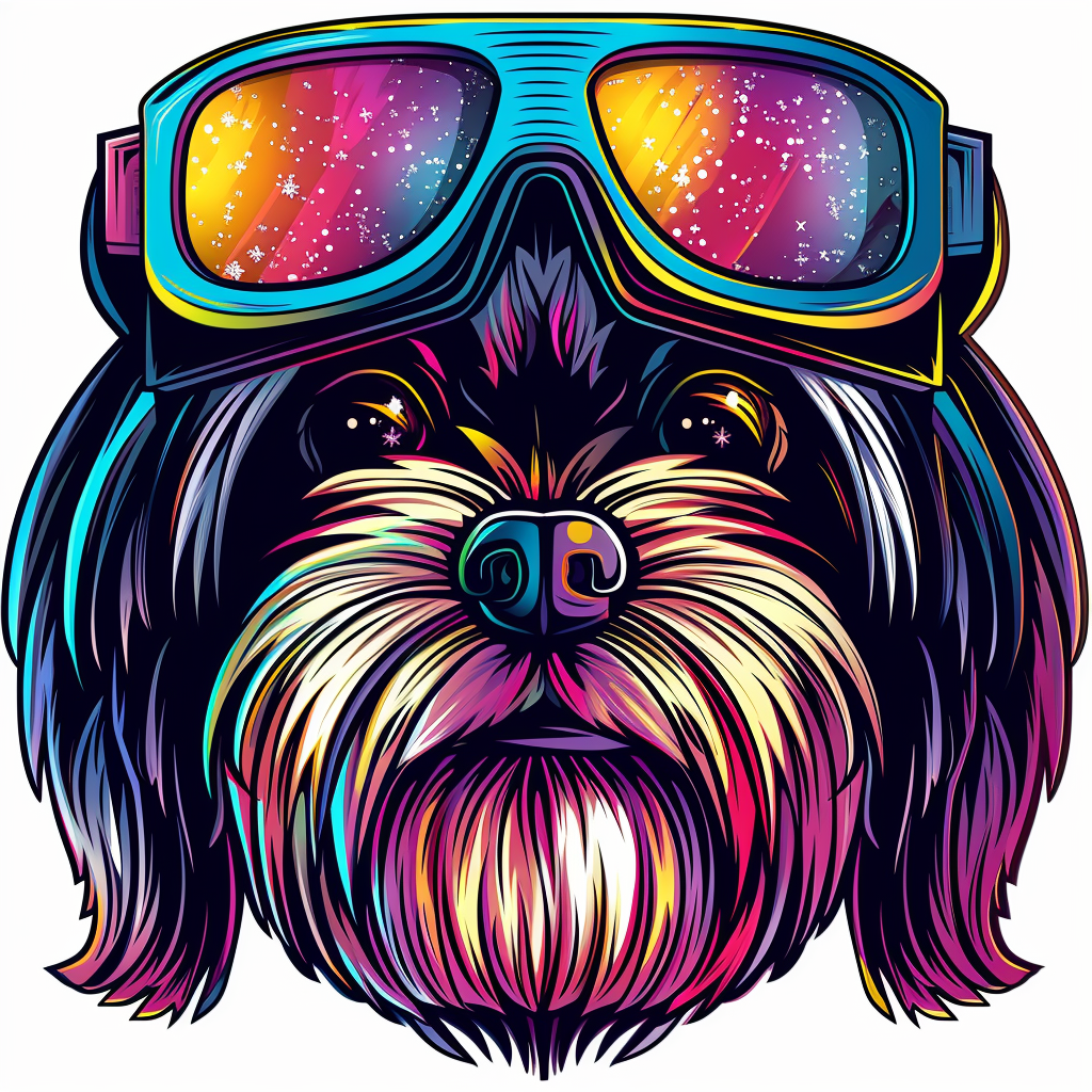 Adorable Shih Tzu Dog Expressive surreal Vinyl Decal Sticker for Car, Laptop, Tumbler and more # F018326