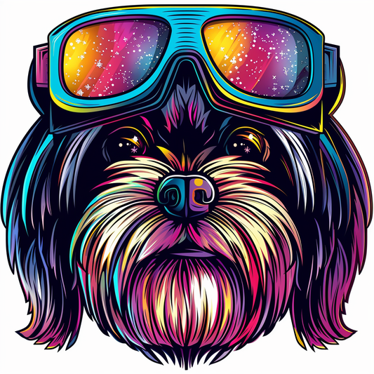 Adorable Shih Tzu Dog Expressive surreal Vinyl Decal Sticker for Car, Laptop, Tumbler and more # F018326