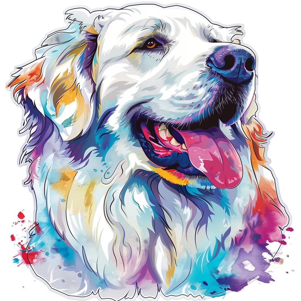 Sticker of Great Pyrenees dog  Vinyl Decal Sticker for Car, Laptop, Tumbler and more # F023591
