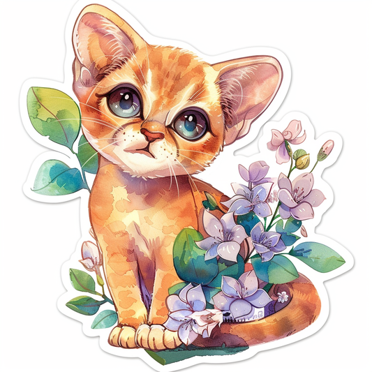 Abyssinian Cat astronaut majestic Expressive surreal Vinyl Decal Sticker for Car, Laptop, Tumbler and more # F021291-4" x 4"