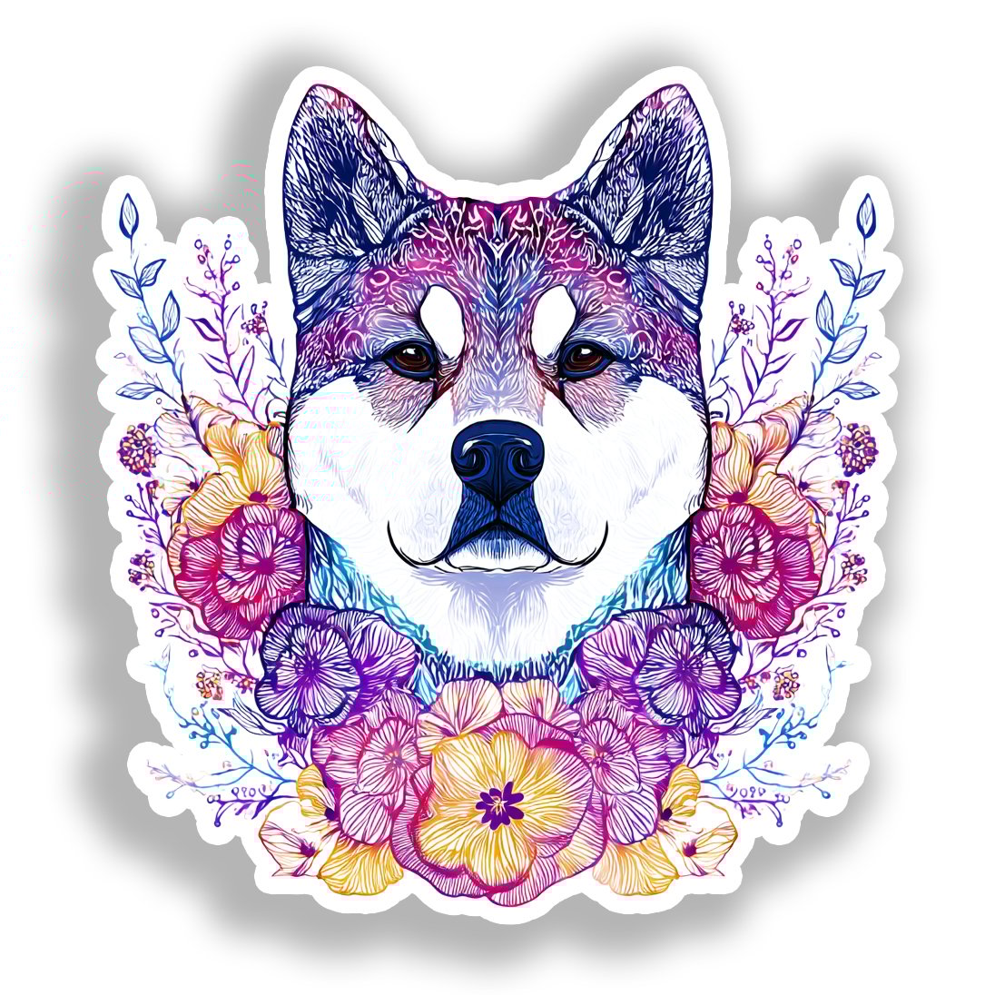 Akita Dog Vinyl Decal Sticker for Car, Laptop, Tumbler and more # A018812-4" x 4"