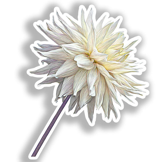 Dahlia Flower Vinyl Decal Sticker for Car, Laptop, Tumbler and more # A019720-4" x 4"