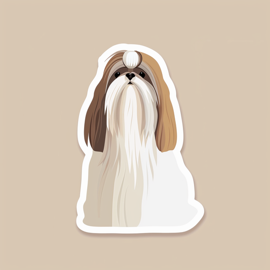 Adorable Shih Tzu Dog Expressive surreal Vinyl Decal Sticker for Car, Laptop, Tumbler and more # F018486