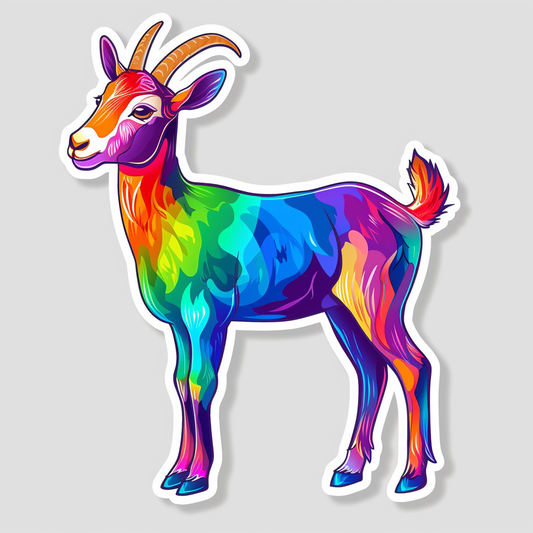 Goat majestic Expressive surreal Vinyl Decal Sticker for Car, Laptop, Tumbler and more # F020642-4" x 4"