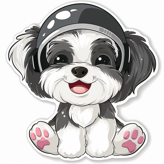 Adorable Shih Tzu Dog Expressive surreal Vinyl Decal Sticker for Car, Laptop, Tumbler and more # F018141