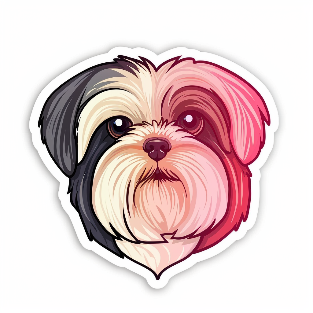 Adorable Shih Tzu Dog Expressive surreal Vinyl Decal Sticker for Car, Laptop, Tumbler and more # F018311