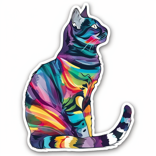 American Shorthair Cat majestic Expressive surreal Vinyl Decal Sticker for Car, Laptop, Tumbler and more # F018702