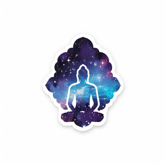 Buddha galaxy majestic Expressive surreal Vinyl Decal Sticker for Car, Laptop, Tumbler and more # F017151