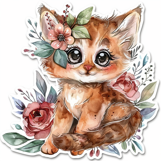 Abyssinian Cat astronaut majestic Expressive surreal Vinyl Decal Sticker for Car, Laptop, Tumbler and more # F021181-4" x 4"