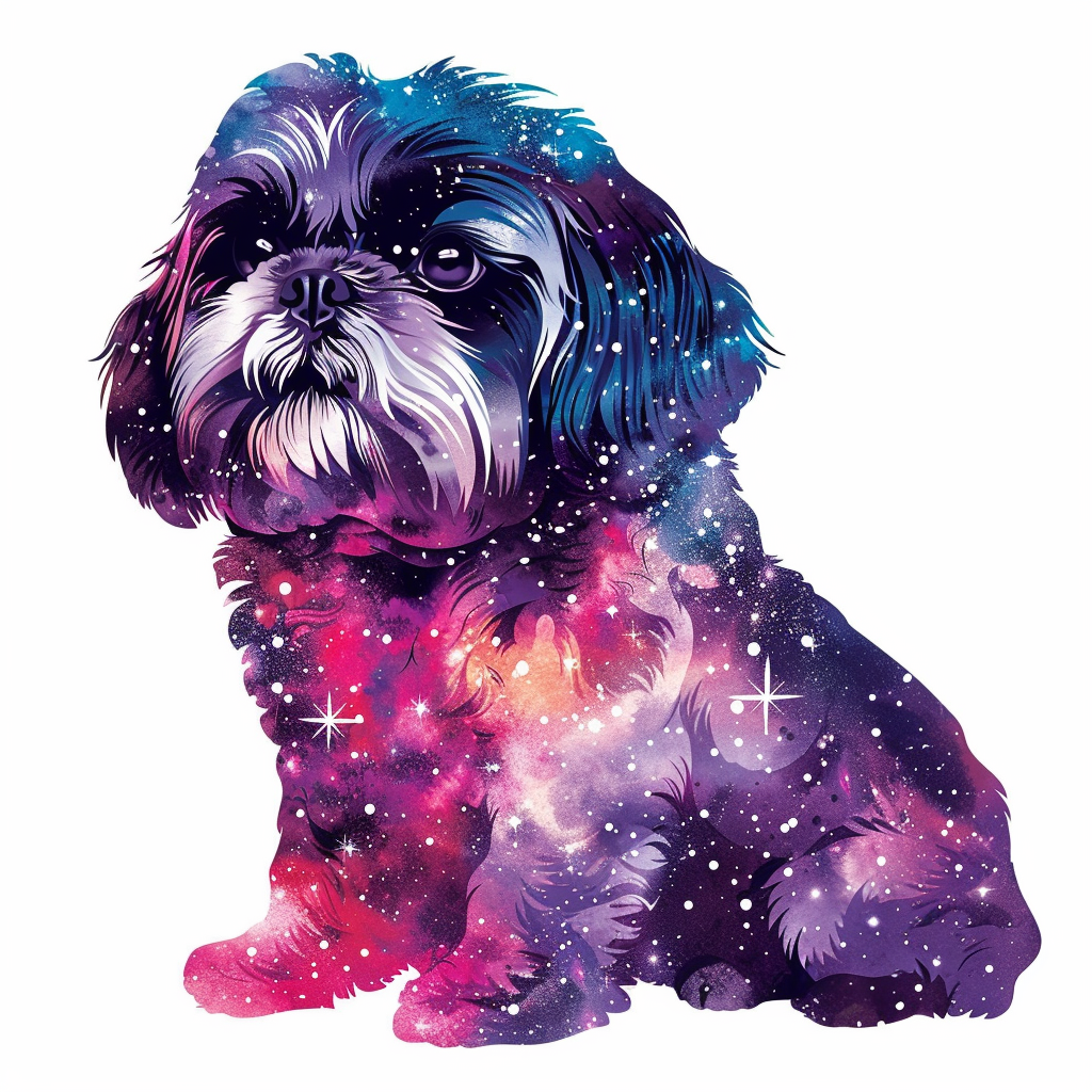 Adorable Shih Tzu Dog Expressive surreal Vinyl Decal Sticker for Car, Laptop, Tumbler and more # F018274
