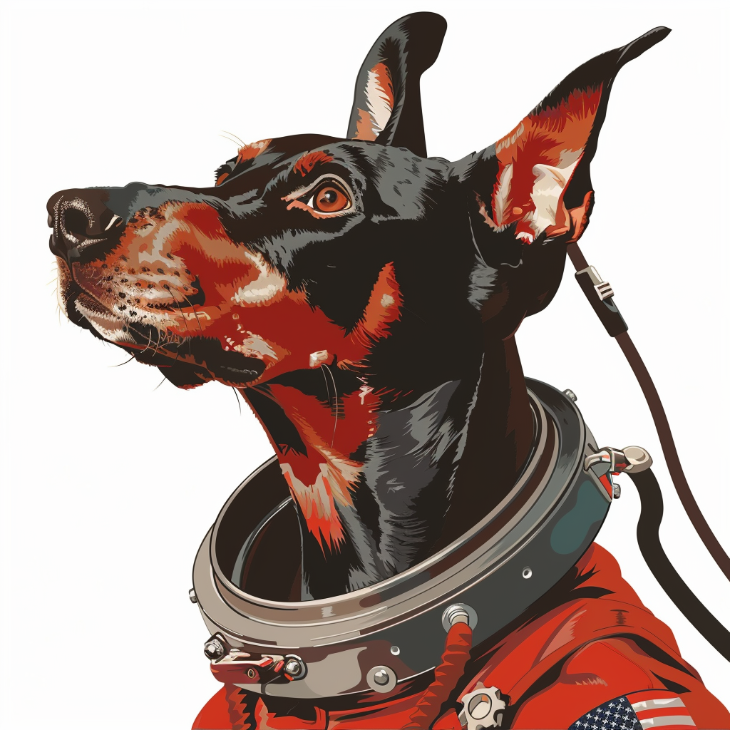 Cute and Adorable Doberman Pinscher Expressive surreal Vinyl Decal Sticker for Car, Laptop, Tumbler and more # F019306-4" x 4"