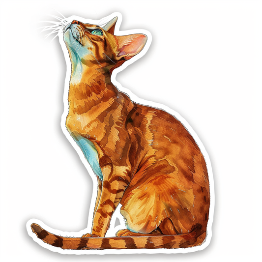 Abyssinian Cat astronaut majestic Expressive surreal Vinyl Decal Sticker for Car, Laptop, Tumbler and more # F021260-4" x 4"