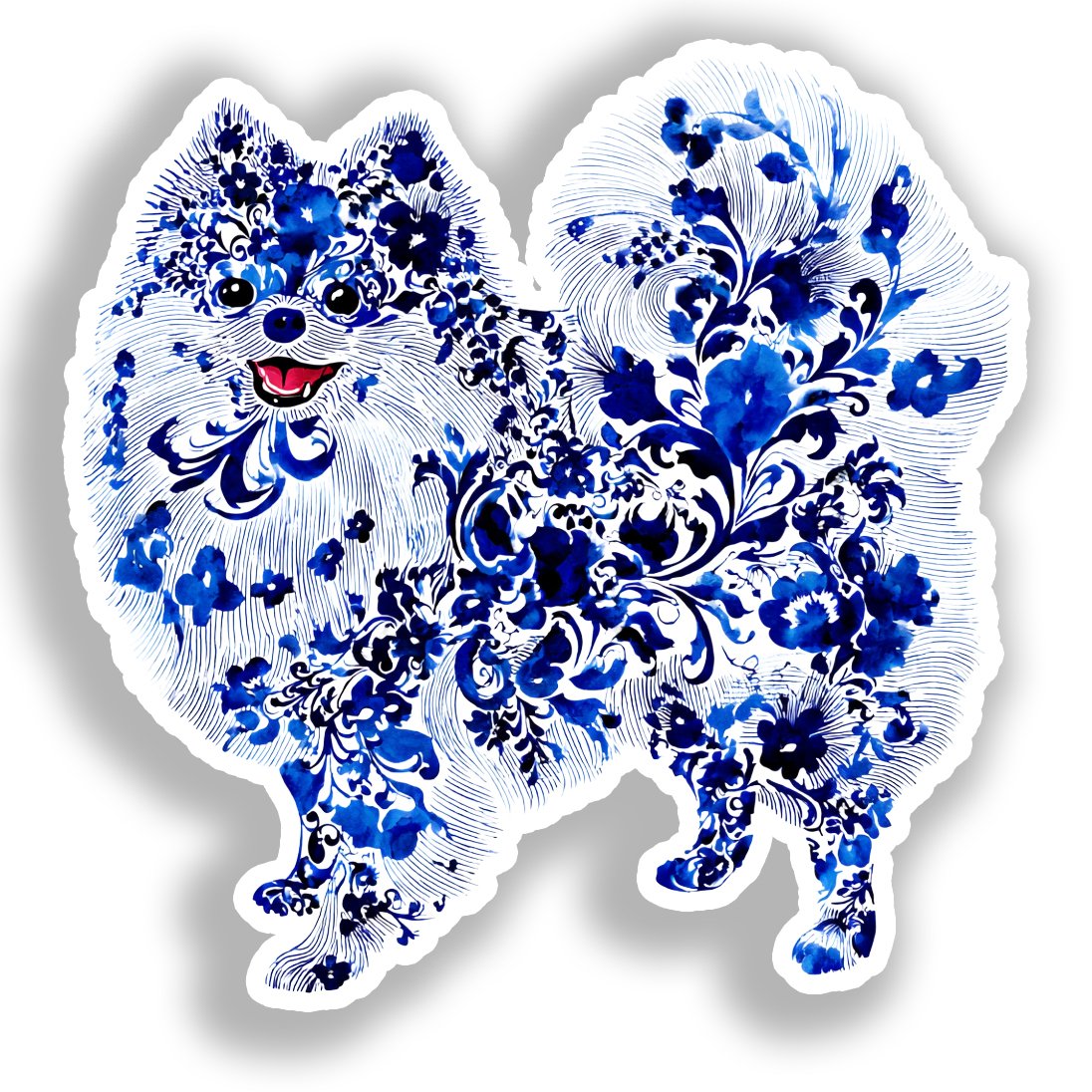 Pomeranian Dog Vinyl Decal Sticker for Car, Laptop, Tumbler and more # A017420-4" x 4"