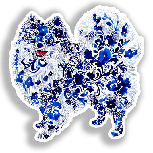 Pomeranian Dog Vinyl Decal Sticker for Car, Laptop, Tumbler and more # A017420-4" x 4"