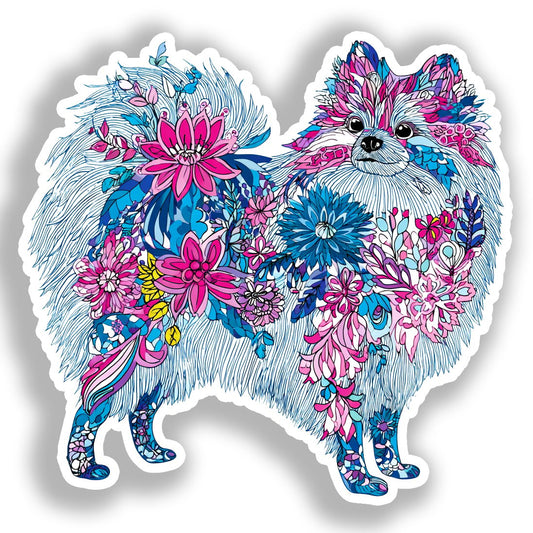 Pomeranian Dog Vinyl Decal Sticker for Car, Laptop, Tumbler and more # A017306-4" x 4"