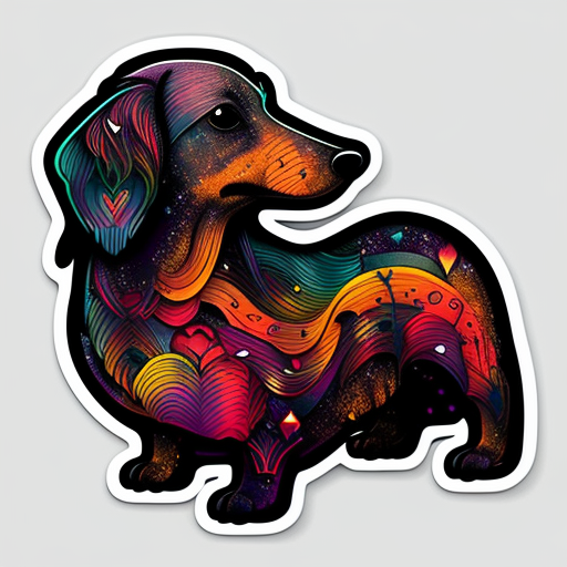 Heartcore Dachshund Dog Vinyl Decal Sticker for Car, Laptop, Tumbler and more # F012742