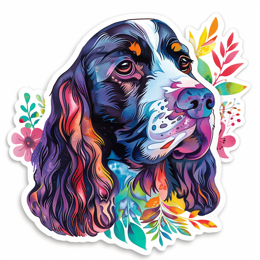 Cocker Spaniel Dog majestic Expressive surreal Vinyl Decal Sticker for Car, Laptop, Tumbler and more # F020055-4" x 4"