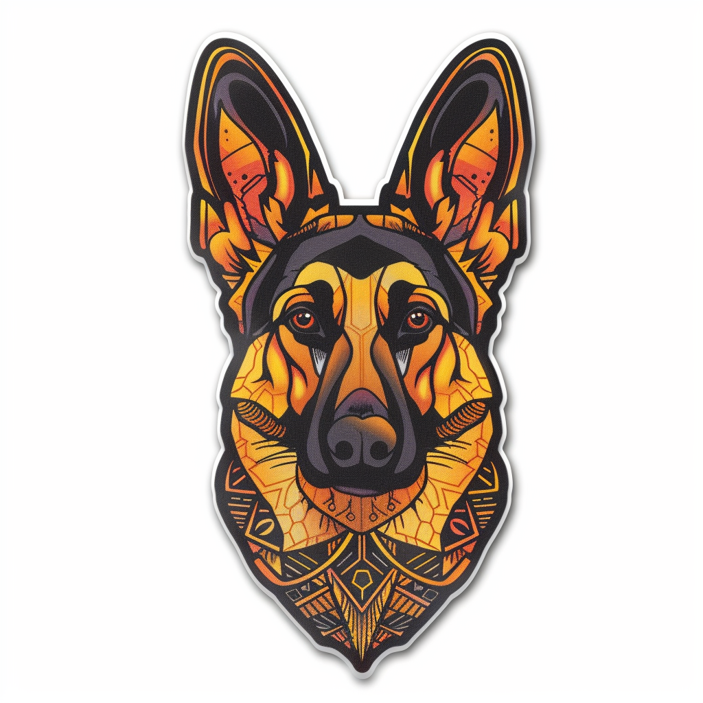 German Shepherd Dog cyber punk Vinyl Decal Sticker for Car, Laptop, Tumbler and more # F011518