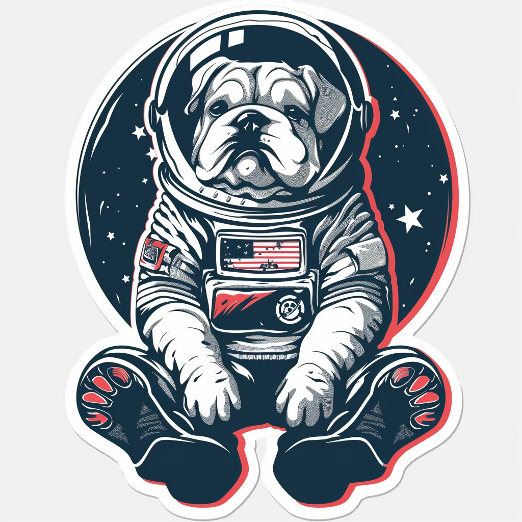 Bulldog Dog majestic Expressive surreal Vinyl Decal Sticker for Car, Laptop, Tumbler and more # F017698