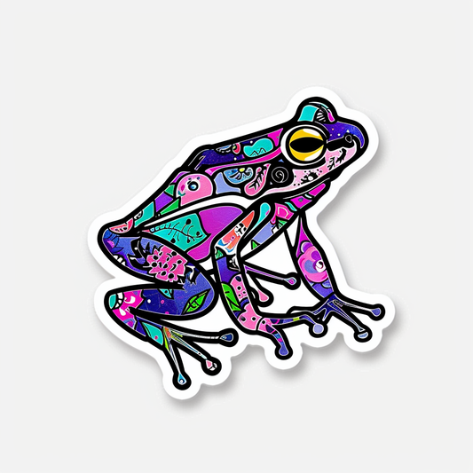 Sticker of a Frog majestic Expressive surreal Vinyl Decal Sticker for Car, Laptop, Tumbler and more # F016777