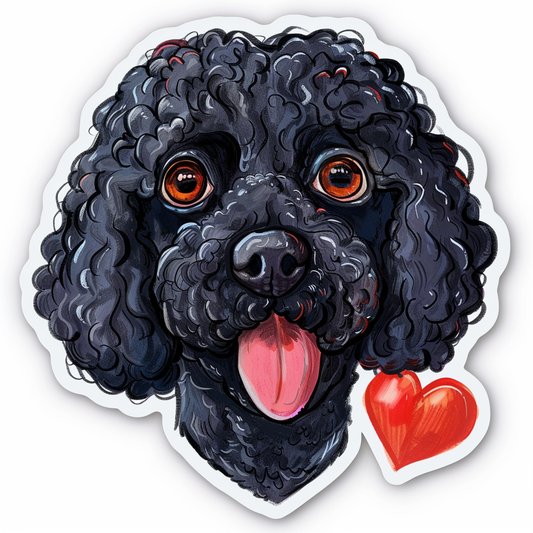 Poodle Dog heartcore Vinyl Decal Sticker for Car, Laptop, Tumbler and more # F012338