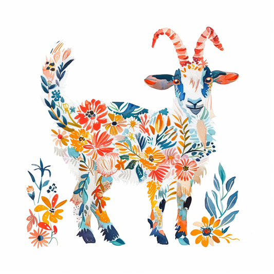 Goat majestic Expressive surreal Vinyl Decal Sticker for Car, Laptop, Tumbler and more # F020541-4" x 4"