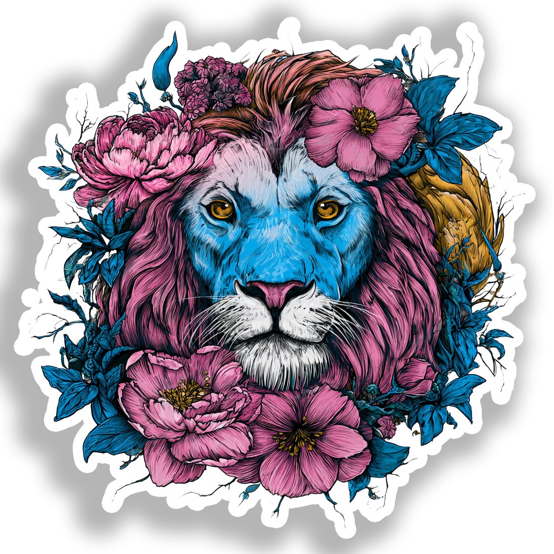 Lion Vinyl Decal Sticker for Car, Laptop, Tumbler and more # A018438-4" x 4"