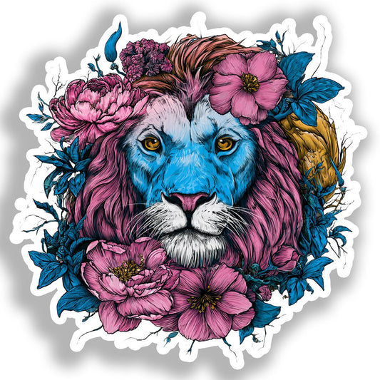 Lion Vinyl Decal Sticker for Car, Laptop, Tumbler and more # A018438-4" x 4"