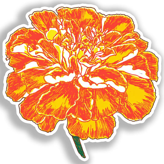 Marigold Flower Vinyl Decal Sticker for Car, Laptop, Tumbler and more # A019364-4" x 4"