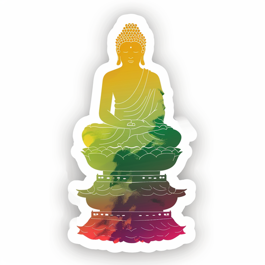 Buddha majestic Expressive surreal Vinyl Decal Sticker for Car, Laptop, Tumbler and more # F016940
