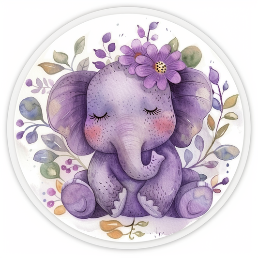 Elephant Expressive surreal Vinyl Decal Sticker for Car, Laptop, Tumbler and more # F022362-4" x 4"
