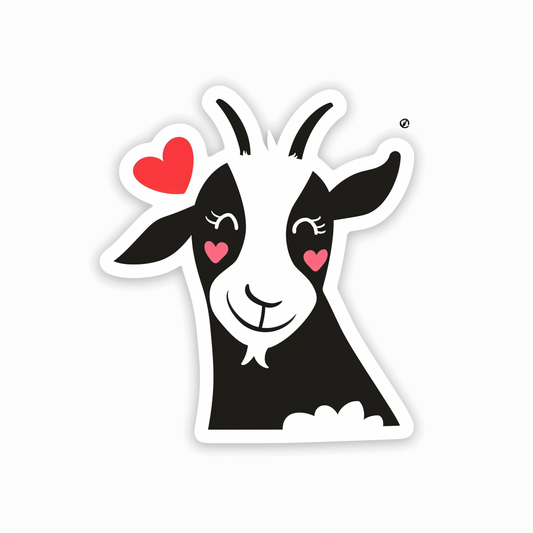 Goat majestic Expressive surreal Vinyl Decal Sticker for Car, Laptop, Tumbler and more # F020729-4" x 4"