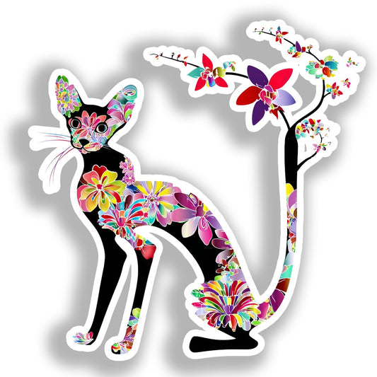 Oriental Shorthair Cat Vinyl Decal Sticker for Car, Laptop, Tumbler and more # A019317-4" x 4"