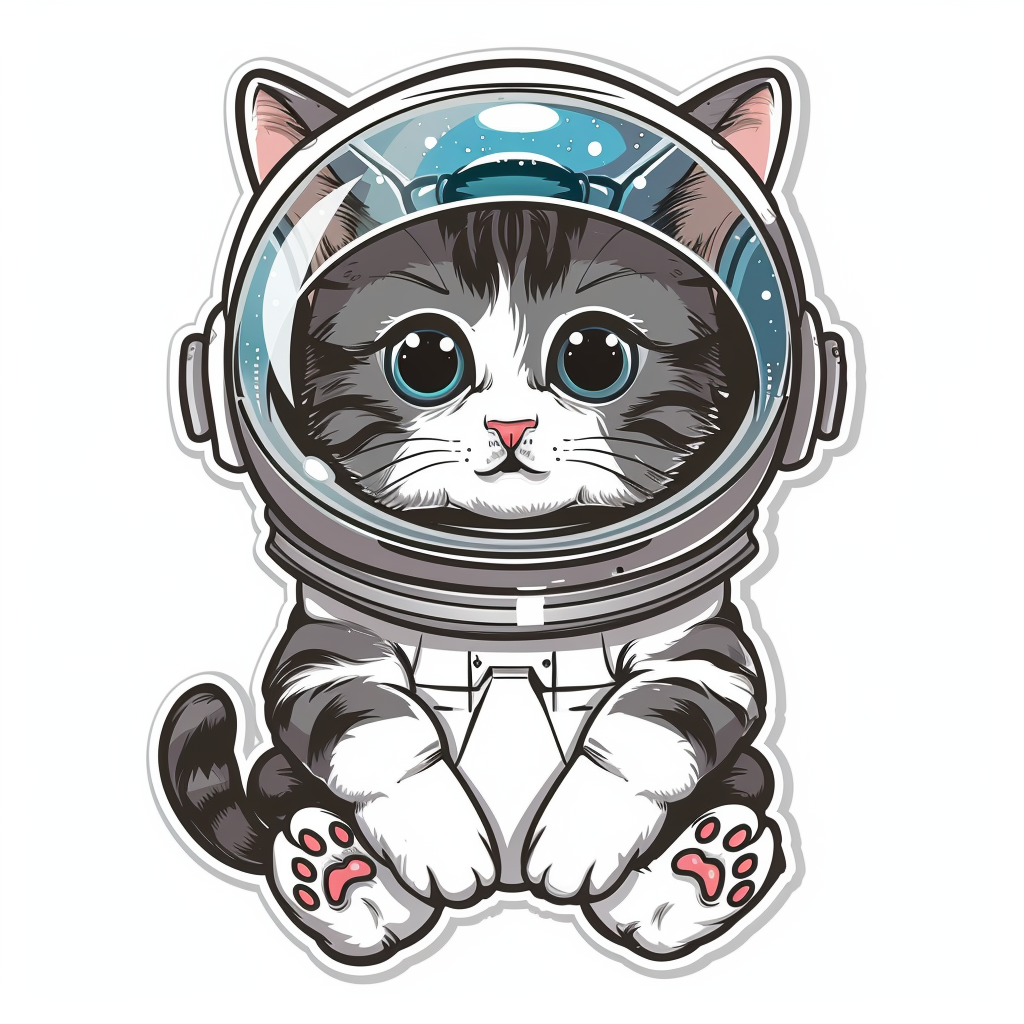 Cute and Adorable American Shorthair Expressive surreal Vinyl Decal Sticker for Car, Laptop, Tumbler and more # F018760