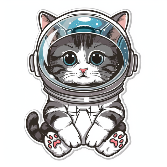 Cute and Adorable American Shorthair Expressive surreal Vinyl Decal Sticker for Car, Laptop, Tumbler and more # F018760