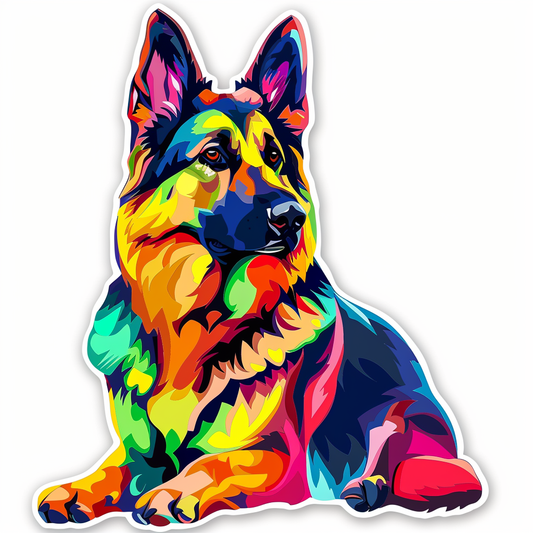 German Shepherd Dog cartoon Vinyl Decal Sticker for Car, Laptop, Tumbler and more # F011597