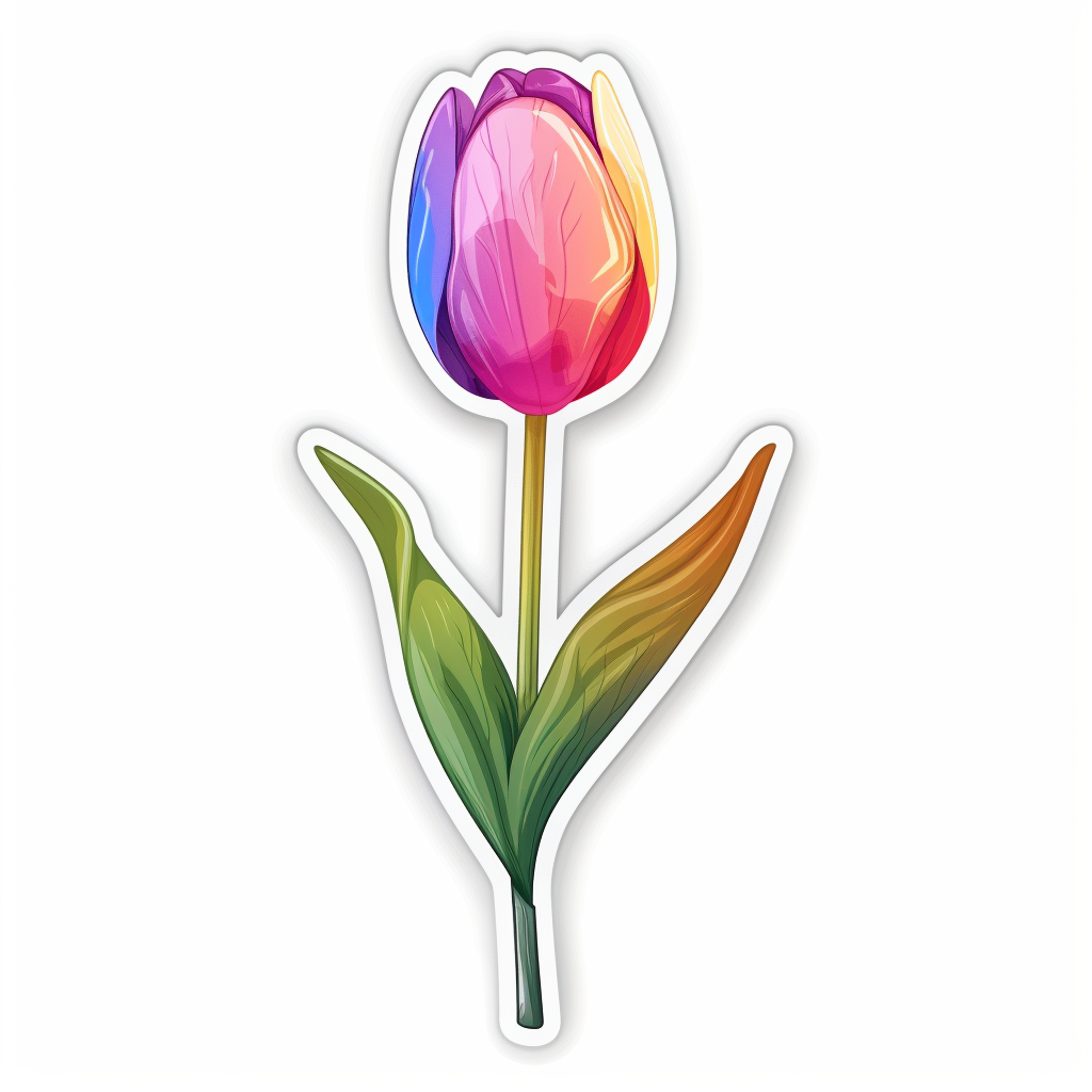 Sticker of a Tulip flower Vinyl Decal Sticker for Car, Laptop, Tumbler and more # F023472