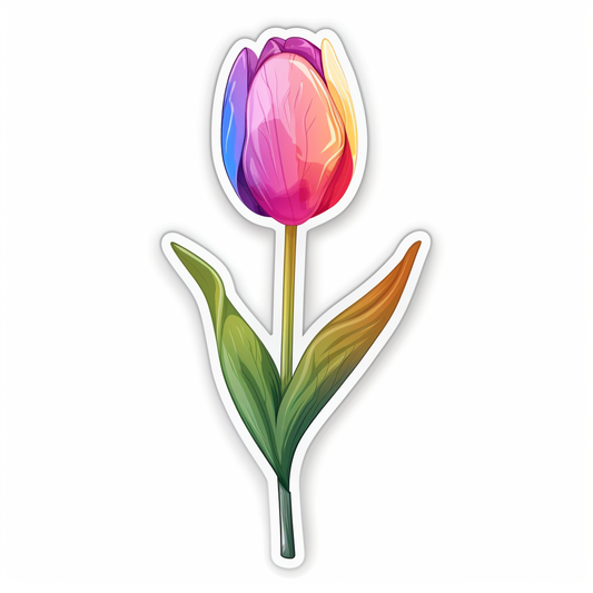 Sticker of a Tulip flower Vinyl Decal Sticker for Car, Laptop, Tumbler and more # F023472