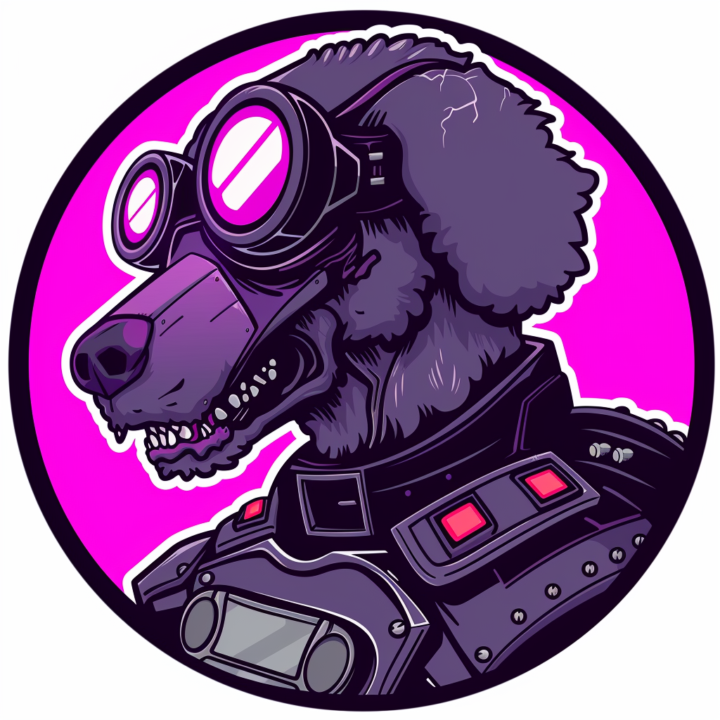 Poodle Dog cyber punk Vinyl Decal Sticker for Car, Laptop, Tumbler and more # F012581