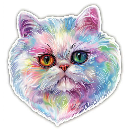 Sticker of a Persian Cat heartcore catlamellar Expressive surreal Vinyl Decal Sticker for Car, Laptop, Tumbler and more # F016414