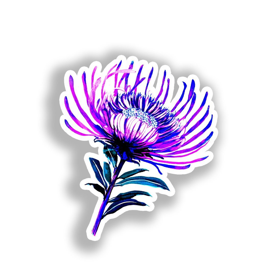 Aster Flower Vinyl Decal Sticker for Car, Laptop, Tumbler and more # A018751-4" x 4"