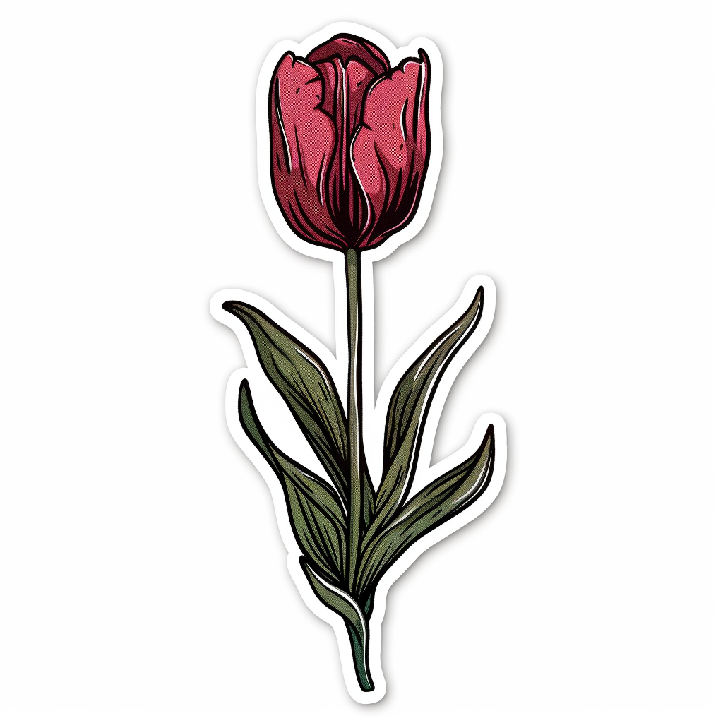 Sticker of a Tulip flower Vinyl Decal Sticker for Car, Laptop, Tumbler and more # F023467