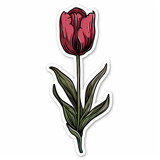 Sticker of a Tulip flower Vinyl Decal Sticker for Car, Laptop, Tumbler and more # F023467