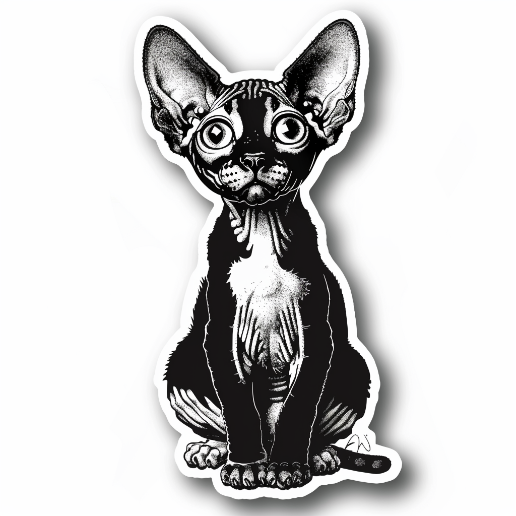 Sphynx Cat Vinyl Decal Sticker for Car, Laptop, Tumbler and more # F07777