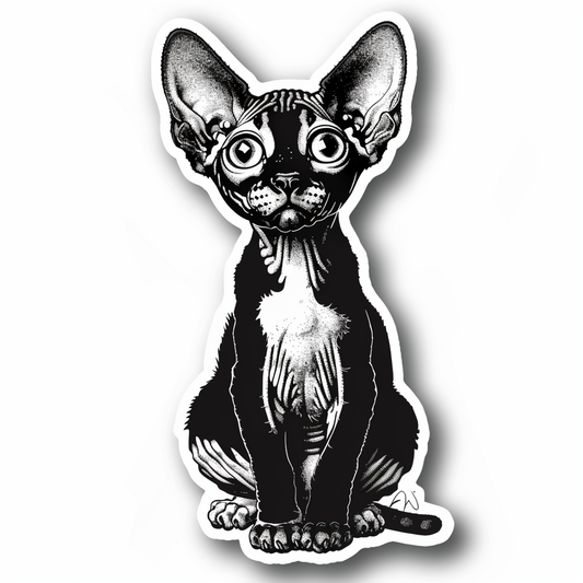 Sphynx Cat Vinyl Decal Sticker for Car, Laptop, Tumbler and more # F07777