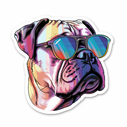 Bulldog Dog majestic Expressive surreal Vinyl Decal Sticker for Car, Laptop, Tumbler and more # F017431