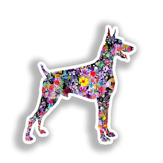 Doberman Pnscher Dog Vinyl Decal Sticker for Car, Laptop, Tumbler and more # A019667-4" x 4"