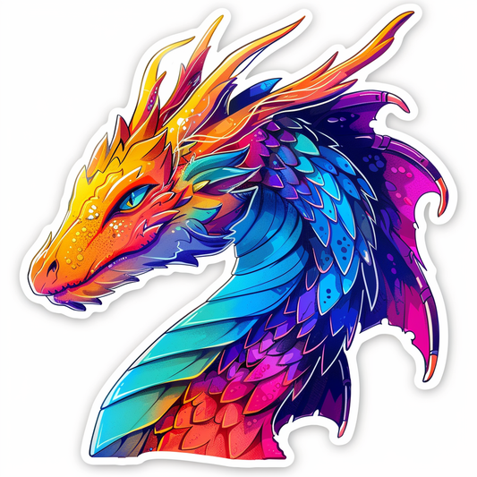 Sticker of a Dragon majestic Expressive surreal Vinyl Decal Sticker for Car, Laptop, Tumbler and more # F019161